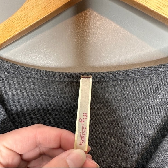 My story gray mini faux wrap dress - Picture 3 of 6